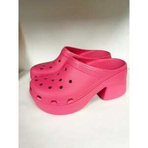 Crocs Siren Clog Womens Size 12 High Heeled Platform Hyper Pink New